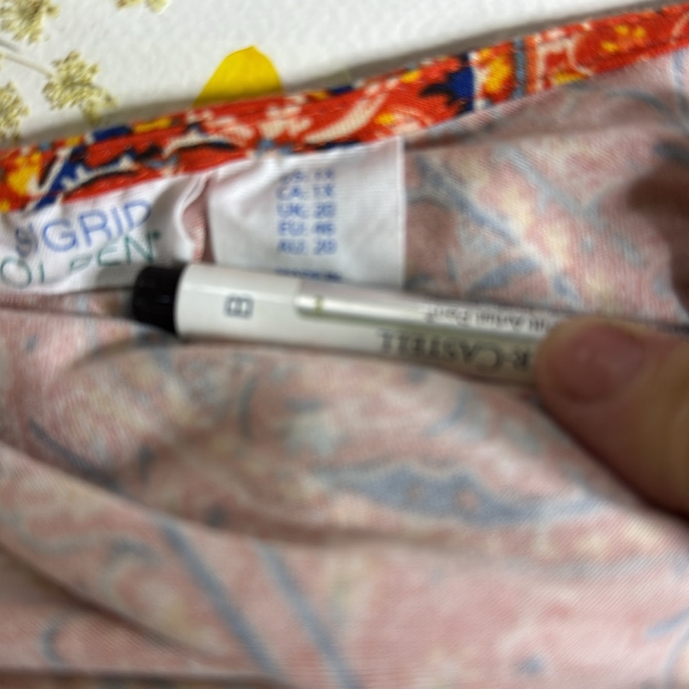 PLUS SIZE Sigrid Olsen Summer Paisley stetch dress sleeveless ruffle tiered 1X - Picture 8 of 10